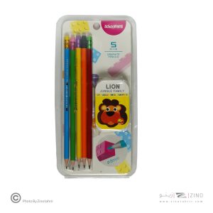 مدادمشکی فانتزی پاکن دار بلیستر5عددی همراه با تراش لگویی اسکول فنز کد92455