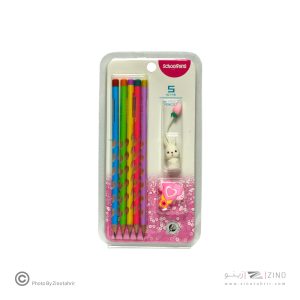 مدادمشکی فانتزی سه گوش بلیستر5عددی همراه با سرمدادی اسکول فنز کد92456