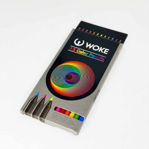 مدادرنگی12رنگ(چوب مشکی) جعبه مقوایی ووک