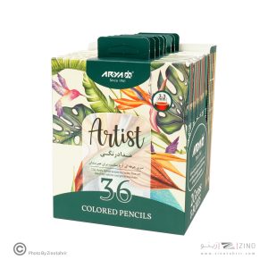 مدادرنگی 36رنگ جعبه مقوایی حرفه ای/آرتیست آریا کد3607/3603
