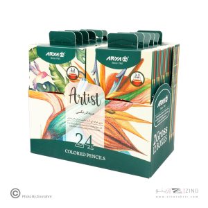 مدادرنگی24رنگ جعبه مقوایی حرفه ای/آرتیست آریا کد3602/3606