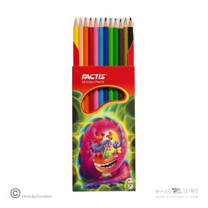 مدادرنگی12رنگ (شش گوش) جعبه مقوایی فکتیس