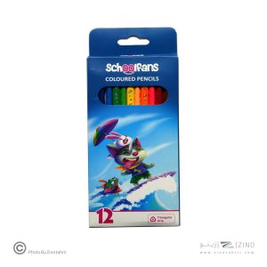 مدادرنگی12رنگ جعبه مقوایی سه گوش اسکول فنز کد92447