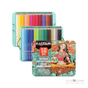 مدادرنگی50رنگ جعبه فلزیKALOUR