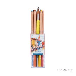 مدادرنگی24رنگ آبرنگی همراه با قلمو قوطی سه گوش طلقی فونزل کد685043/463043