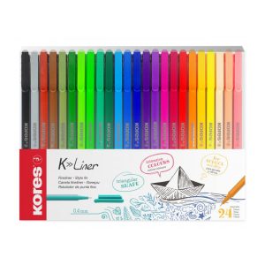 روان نویس نوک نمدی 24رنگ بدنه سه گوش کورس کد28124