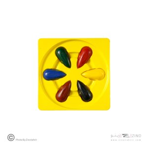 پاستل روغنی 6 رنگ مقوایی دوکی آریا کد 2054*24عدد*