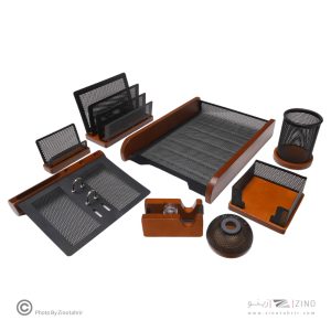 ست رومیزی 8تکه باکازیه چوب وفلز