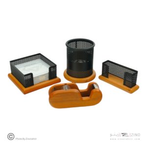 ست رومیزی 4 تکه چوب و فلز