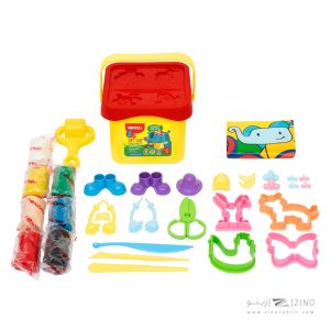 خمیربازی7رنگ سطلی ست فیگور خنده فونزل کد685087