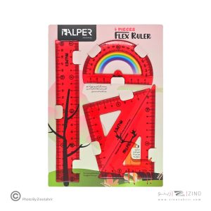 ست نقاله وگونیا خط کش ژله ای 4تکه(نشکن)آلپر