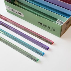 خط کش15سانت کریستال(سه گوش/مثلثی) لانگو رنگی