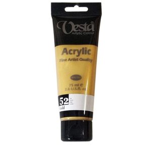 رنگ اکریلیک 75میل رنگ خاص وستا کد52طلایی
