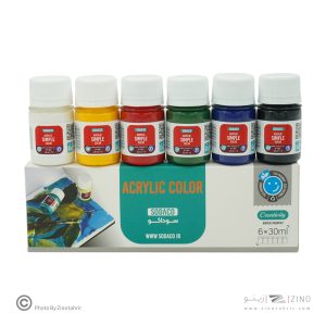 اکریلیک ساده30میل سوداکو 6رنگ کد00300