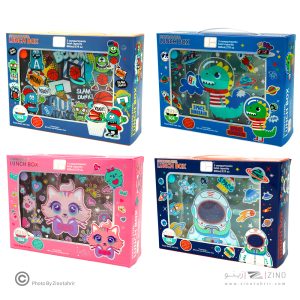 ظرف غذا تک طبقه800میل مستطیل سه خانه فانتزی(استیل304) وست کدU2087