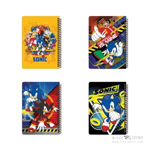 دفتر100برگ وزیری سیمی جلد سخت لانگو سری سونیک کدCH-880