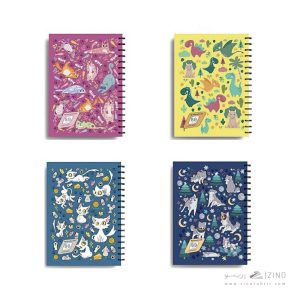 دفتر80برگ وزیری سیمی طلقی کودکانه(داخل طرح دار)هیرمندپیپر