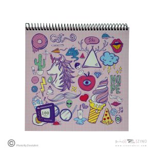 دفتر100برگ نقاشی خشتی سیم از بالا هیرمندپیپر