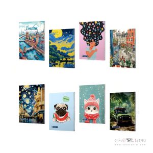 دفتر50برگ نقاشی وزیری سیمی مجلد میکرو طرح کلاسیک کدC40