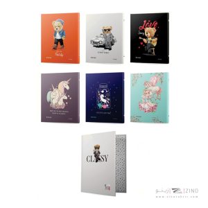 XXXدفترکلاسوری26حلقه100برگ قفل پلاستیک میکرو سری تدی+یونیکورن کدA19