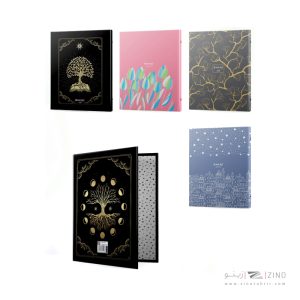 دفترکلاسوری26حلقه200برگ قفل فلز طلاکوب میکرو کدA17/37