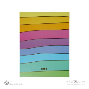 دفتر کلاسور26حلقه100برگ قفل فلز جلد سخت هیرو پاستلی طرح دار