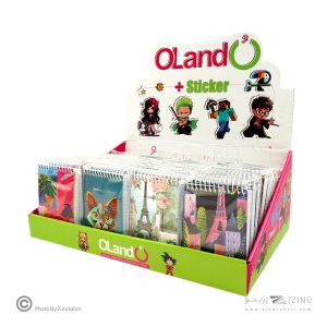 دفتر یادداشت 80 برگ فنری 12*8  با استیکر سری آرت الند رگلام 48 عددی کد ART80-0812