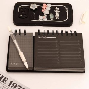 دفتریادداشت تودولیست (کاغذ مشکی) 2تکه 210*110  برگ سری پیور بیوتی کد70705