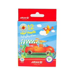 مدادرنگی12رنگ جعبه مقوایی کوتاه آریا کد3072