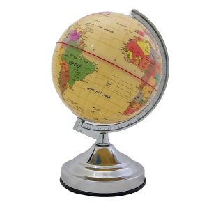 کره جغرافیایی سایز14 پایه کلاسیک کرم  لاتین ایده