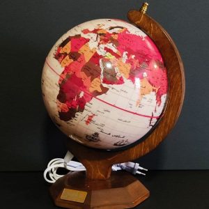 کره جغرافیایی سایز20 پایه چوبی8ضلعی چراغ دارایده کد117